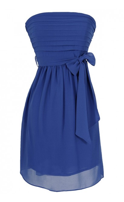 Blue Moon Tiered Strapless Chiffon Dress